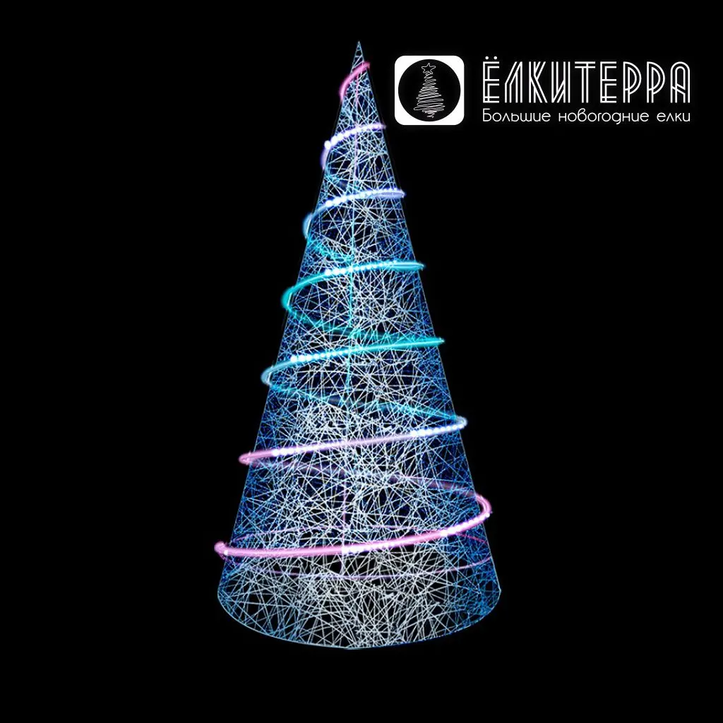 Световая Неоновая ель для украшения улиц и помещений